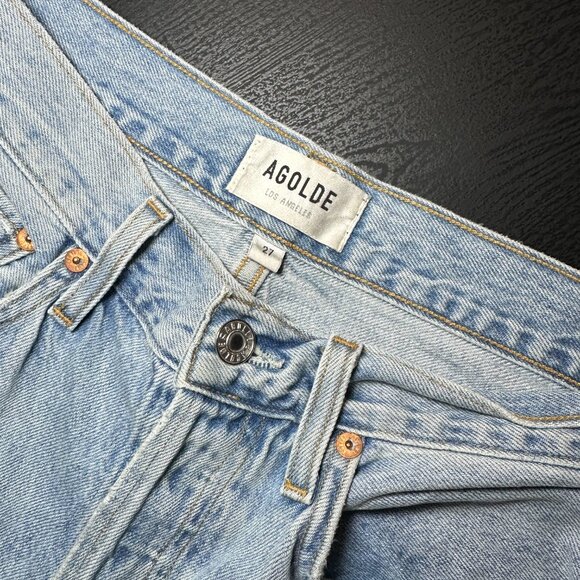 AGOLDE ‘Riley’ High Rise Straight Jeans – Light Wash, Size 27 - Picture 10 of 10
